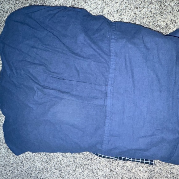 EUC LOT OF 3 Universal Thread Long Sleeve Cropped Button Shirt medium tan navy B - Picture 3 of 11